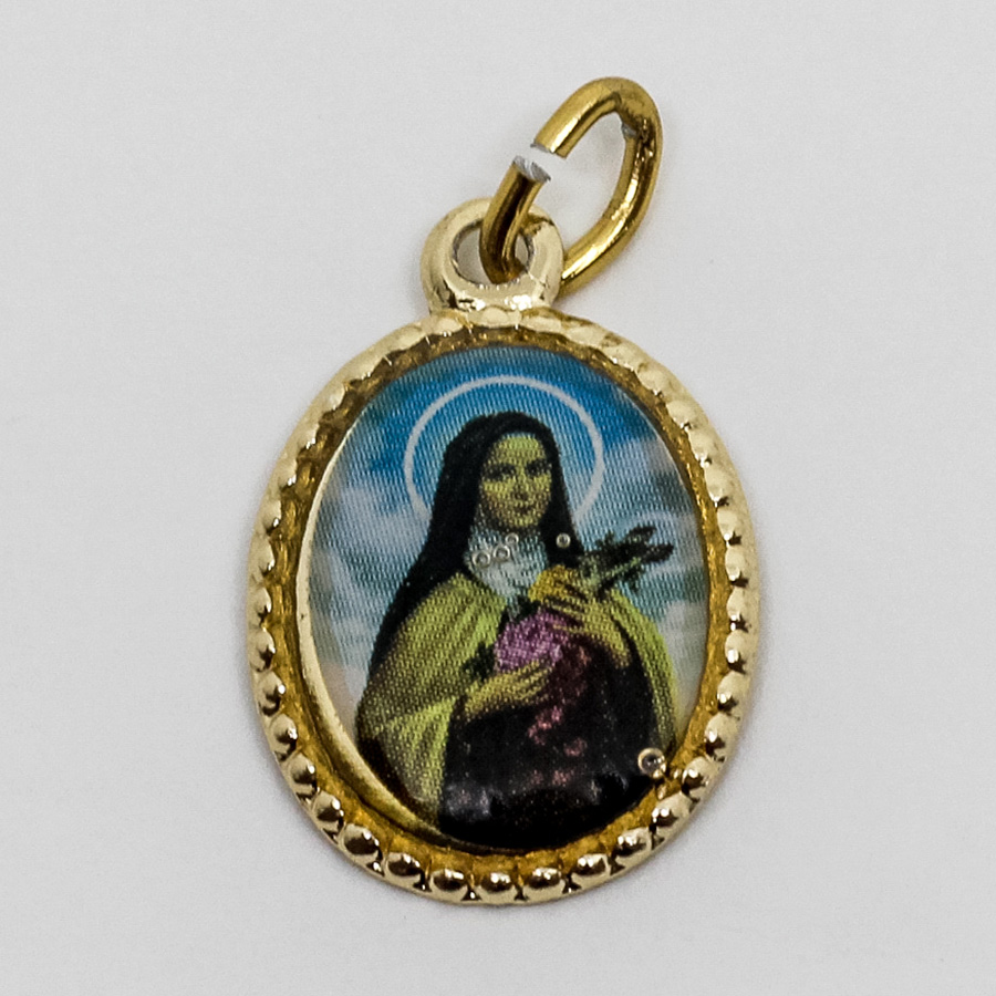 Medalha foto da Santa Terezinha das Rosas (pacote com 100 medalhas)