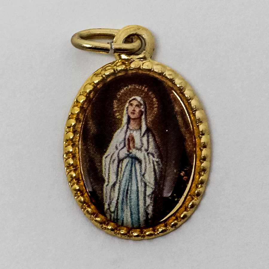 Medalha foto de Nossa Senhora de Lourdes (pacote com 100 medalhas)