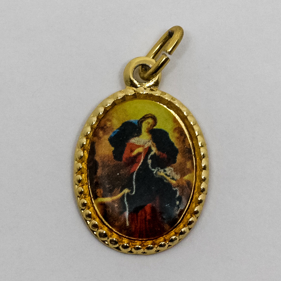 Medalha foto de Nossa Senhora desatadora dos Nós (pacote com 100 medalhas)